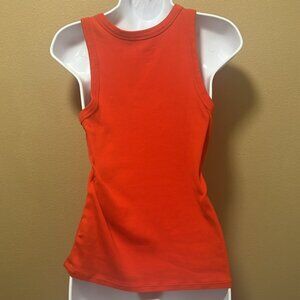 A new day tank top ribbed high collar XL orange red color